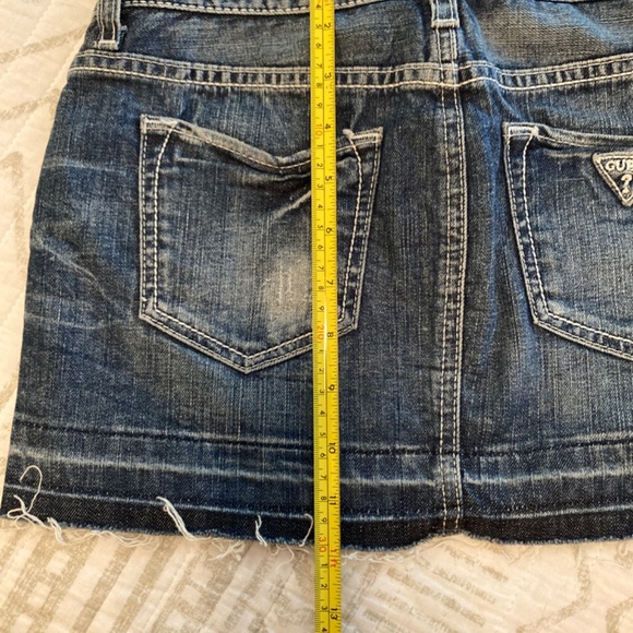 Vintage Guess Denim Jean Mini Skirt Sz 24 - Picture 8 of 10